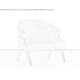 Armchair with armrests in velvet and beech Britten