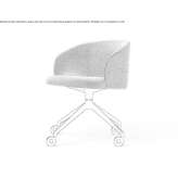 Swivel fabric chair on trestles and wheels Apulco