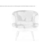 Leather and fabric armchair Bircii