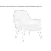 Chair upholstered in fabric with beech legs Basecles