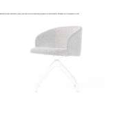 Swivel fabric chair on trestles with armrests Apulco