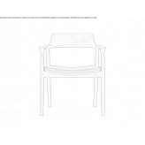 Walnut armchair with integrated cushion Linthal