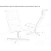 Swivel armchair with 4-star base and high backrest Uder