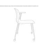 Stackable polypropylene chair on wheels Meilen