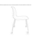 Stackable polypropylene chair on wheels Meilen