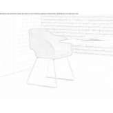 Reception chair with a sleigh-shaped base with armrests Poopo
