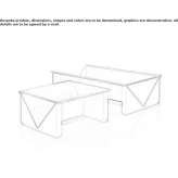 Coffee table with polyester varnish and glass top Soussans