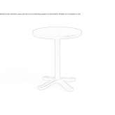 Round wooden coffee table with 4-star base Genthin