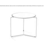 Round laminate coffee table with metal base Andrest