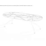 Oval marble coffee table with metal legs Kaymakci