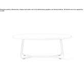 Low oval wooden coffee table for the living room Caujul