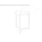 Round coffee table in porcelain stoneware with a beech wood base Humenne