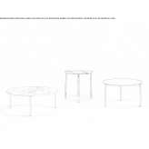 Round coffee table made of wooden veneer Kayapa