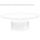 Low round coffee table made of wooden veneer Momence