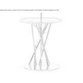 Tall side table in stainless steel and glass Thommen