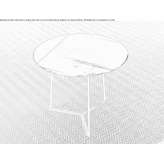 Round marble coffee table with a sleigh-shaped base Marull