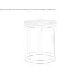 Round coffee table in walnut wood and painted metal base Rogatica