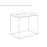 Rectangular steel side table with tray Naeni