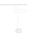 Round steel side table with granite base Cartes