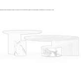 Round coffee table made of wood and marble Napradea