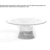 Round coffee table made of crystal and steel Codogno