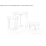 Round coffee table made of solid wood Matute