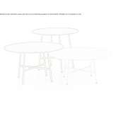 Round coffee table made of MDF and steel Ururi