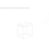 Square steel side table with tray Naeni