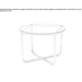 Round coffee table made of glass and steel Velikent