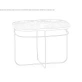 Rectangular resin coffee table with steel base Tolk