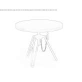 Round side table in steel and wood Caqueza