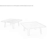Square coffee table made of oak wood Rastatt