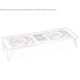 Rectangular coffee table made of crystal and steel Druebeck