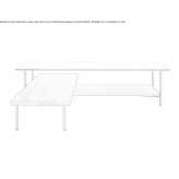 L-shaped glass and metal coffee table with shelf Viljandi