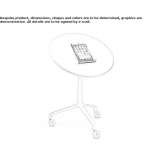 Folding round coffee table on wheels Arroyo
