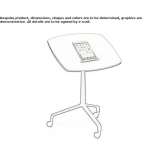 Folding square coffee table on wheels Arroyo