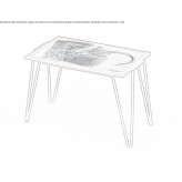 Rectangular side table in crystal and steel Druebeck