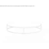 Low round coffee table made of Botticino marble Wooldrik