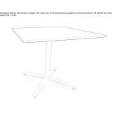 Square coffee table with 4-star base Cabreuva