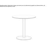 Round coffee table made of HPL Highbury