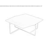 Low square wooden coffee table Gonen