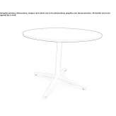 Round coffee table with 4-star base Cabreuva