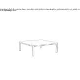 Low square coffee table made of oak wood Apex