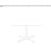 Square coffee table with 4-star base Farso