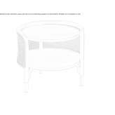 Round side table in beech wood with woven cane inserts Schuelp