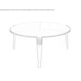 Round, leather coffee table for the living room Noisiel