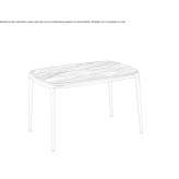 Rectangular coffee table with a steel and ceramic top Brueck