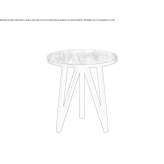 Round coffee table made of solid wood Fermo