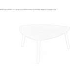 Low triangular wooden coffee table Cancuc
