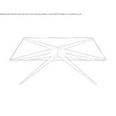 Rectangular coffee table made of glass and steel for the living room Nachig